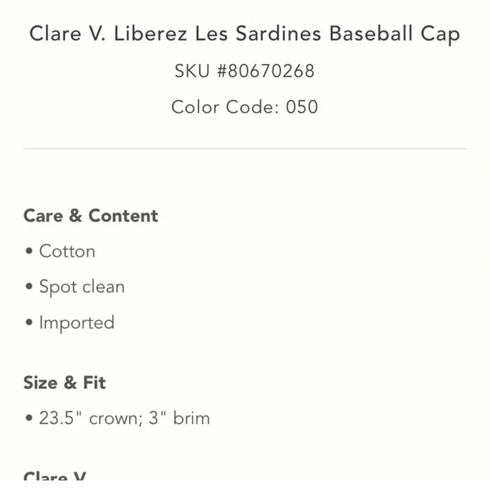 💜Updated!💜 Clare V. Liberes le sardines Lavender Baseball Hat - Picture 5 of 11